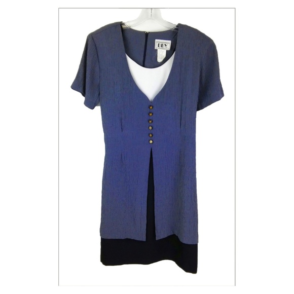 DBY Ltd Blue Layered Dress Sz 13 - Picture 1 of 5